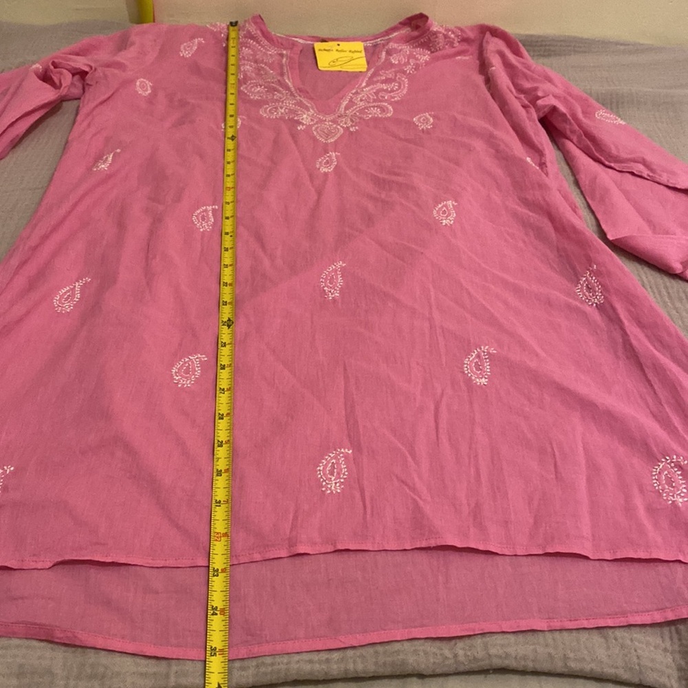Roberta Roller Rabbit Pink Tunic with White Embroidery. Size 18. New - Picture 5 of 6